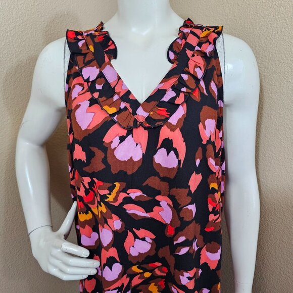 CABI #4454 Monarch Ruffled Neck Line Racerback Dress~Size XL - Picture 3 of 11